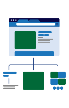 Decorative graphic representing software modules
