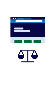 Decorative graphic representing a balance of features and usability