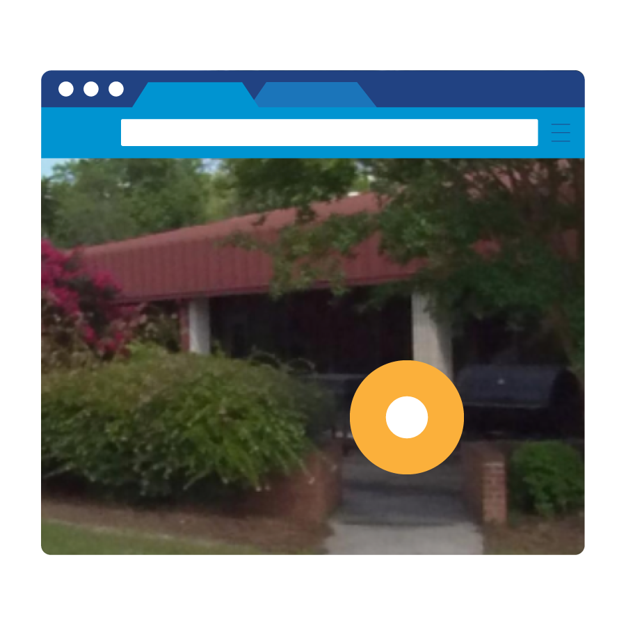 Decorative graphic representing hotspot feature of online interactive campus tours