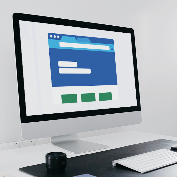 Decorative graphic representing website design process