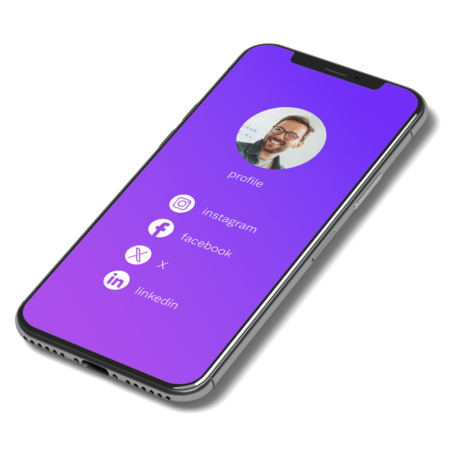 Phone displaying user's many social media accounts