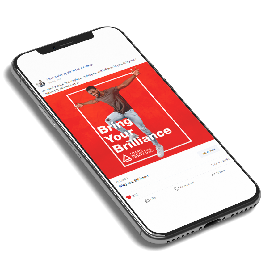 Phone showing a social media post on its screen