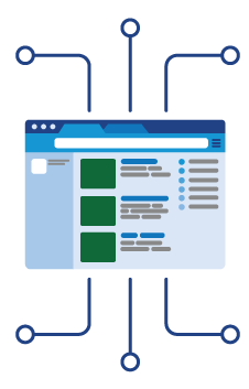 Decorative graphic representing software development