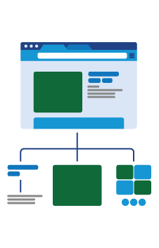 Decorative graphic representing software modules