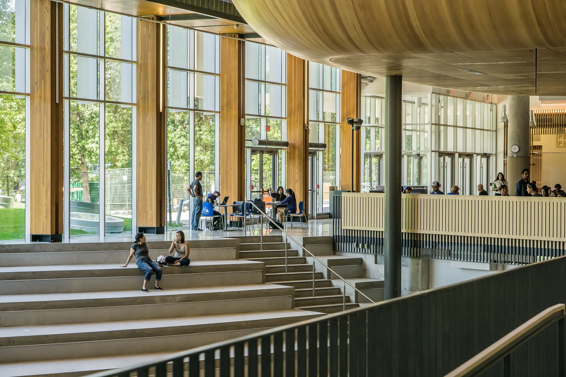 Students in large meeting area