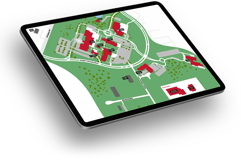 Tablet device with TWD interactive map on screen