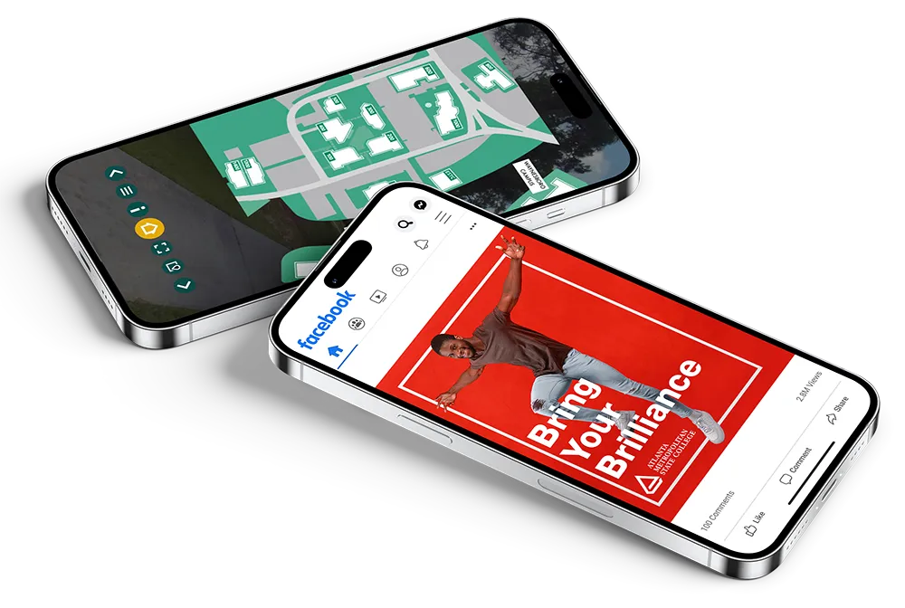 Two mobile phones with TWD sites on screen